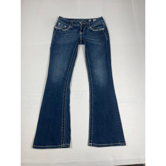 Miss Me Denim - Miss Me Women 25X28.5 Signature Bootcut Jeans Blue Embellished Pocket